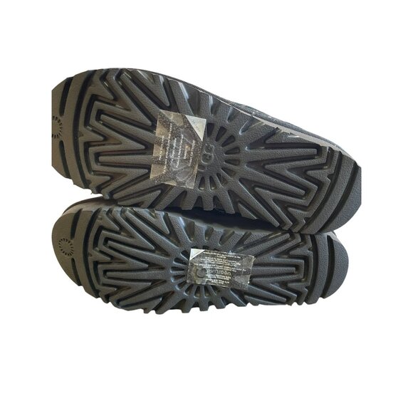 NEW UGG Black Suede Ansley Parc Fur Platform Winter Slip on Boot Size 7 - Picture 8 of 11